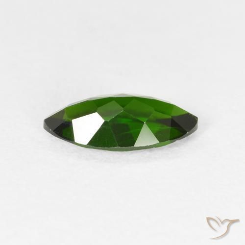 1.18 карата, натуральный Medium Dark-Green Хромдиопсид, Маркиза, VS-SI