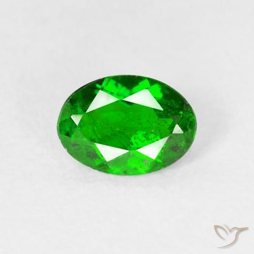 0.76ct Натуральный Темно-зеленый Хромдиопсид, Овал, VS-SI