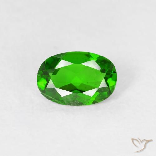 0.49ct Натуральный Интенсивный зеленый Хромдиопсид, Овал, Чистота VS