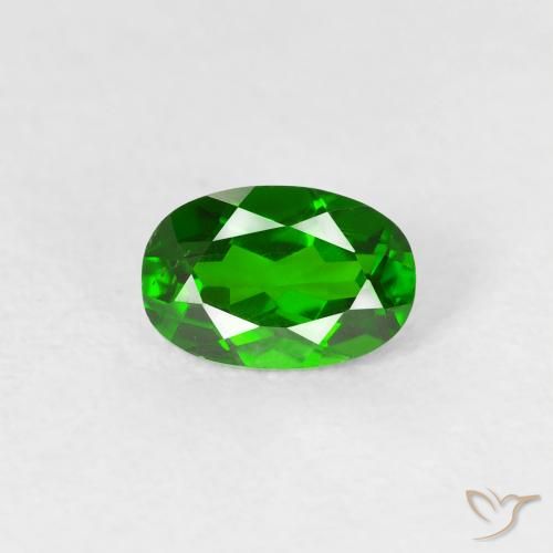 0.59ct Натуральный Яркий лесной зеленый Хромдиопсид, Овал, Чистота VS