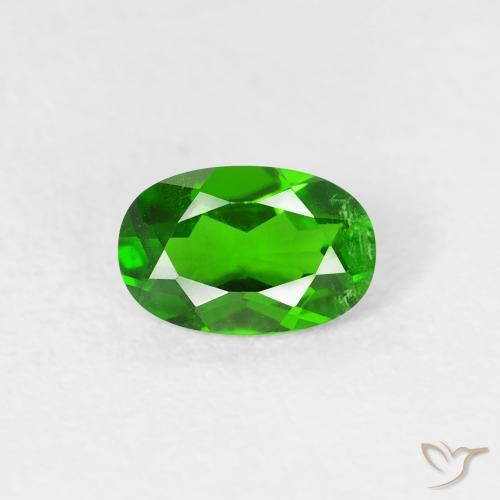 0.50ct Натуральный Интенсивный зеленый Хромдиопсид, Овал, Чистота VS