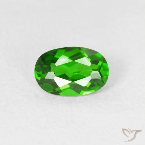0.52ct Натуральный Интенсивный зеленый Хромдиопсид, Овал, Чистота VS