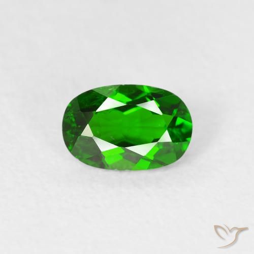 0.54ct Натуральный Интенсивный зеленый Хромдиопсид, Овал, Чистота VS