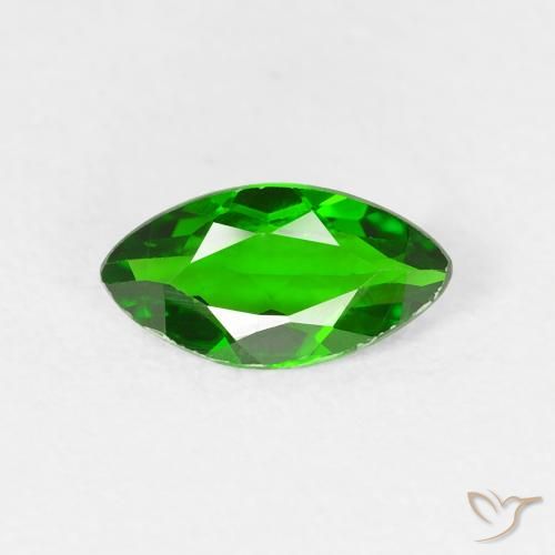 0.61ct Натуральный Темно-зеленый Хромдиопсид, Маркиза, Чистота VS