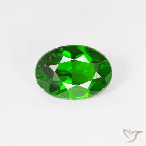 0.73ct Натуральный Интенсивный зеленый Хромдиопсид, Овал, Чистота VS
