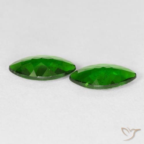 2.14 карата, натуральный Medium Dark-Green Хромдиопсид, Маркиза, VS-SI