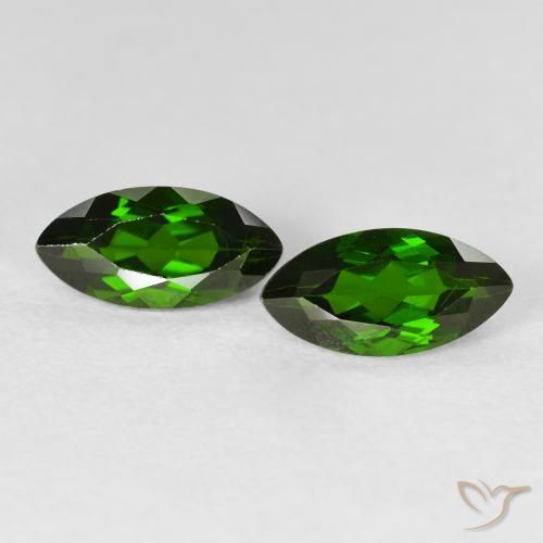 2.79ctw Натуральный Medium Dark-Green Хромдиопсид, Маркиза, VS-SI