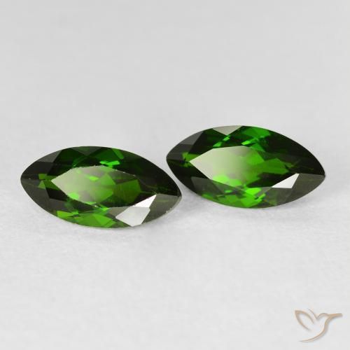 2.79 карата, натуральный Medium Dark-Green Хромдиопсид, Маркиза, VS-SI