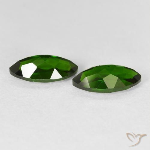 2.79 карата, натуральный Medium Dark-Green Хромдиопсид, Маркиза, VS-SI