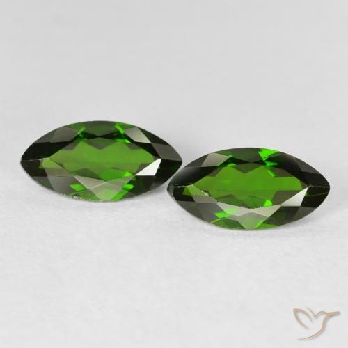 2.35ctw Натуральный Medium Dark-Green Хромдиопсид, Маркиза, VS-SI
