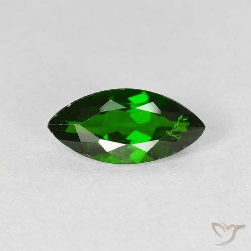 1.13ct Натуральный Medium Dark-Green Хромдиопсид, Маркиза, VS-SI