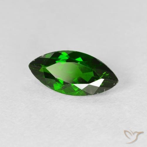 1.13 карата, натуральный Medium Dark-Green Хромдиопсид, Маркиза, VS-SI