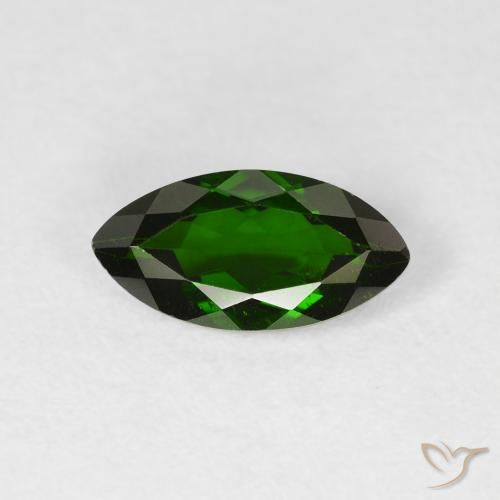 1.17ct Натуральный Темно-зеленый Хромдиопсид, Маркиза, Чистота VS