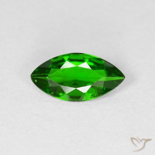 0.91ct Натуральный Интенсивный зеленый Хромдиопсид, Маркиза, VS-SI