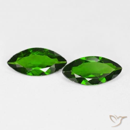 1.67ctw Натуральный Medium Dark-Green Хромдиопсид, Маркиза, Чистота VS