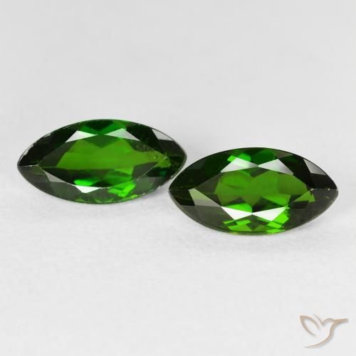 2.58ctw Натуральный Medium Dark-Green Хромдиопсид, Маркиза, Чистота VS