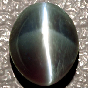 Натуральный зелёный chrysoberyl cat's eye 1,43 карата огранка овал, полупрозрачный