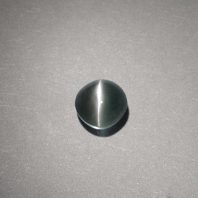 Натуральный зелёный chrysoberyl cat's eye 0,65 карата огранка круг, полупрозрачный