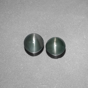  карата, натуральный Зеленый Хризоберилл Кошачий Глаз, Огранка Круг, Полупрозрачный