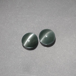 Натуральный зелёный chrysoberyl cat's eye  карата огранка круг, полупрозрачный
