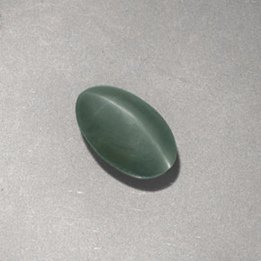 Натуральный зелёный chrysoberyl cat's eye 1,17 карата огранка овал, непрозрачный