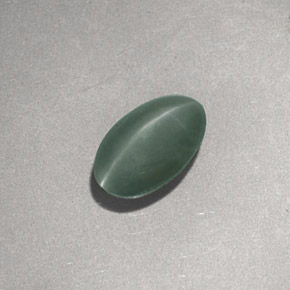 Натуральный зелёный chrysoberyl cat's eye 1,17 карата огранка овал, непрозрачный
