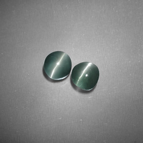 Натуральный зелёный chrysoberyl cat's eye  карата огранка круг, полупрозрачный