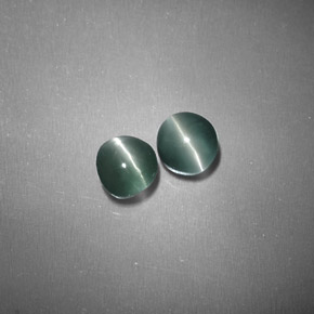 Натуральный зелёный chrysoberyl cat's eye  карата огранка круг, полупрозрачный
