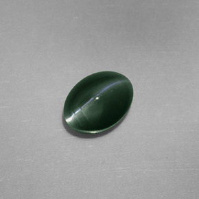 Натуральный зелёный chrysoberyl cat's eye 0,77 карата огранка овал, непрозрачный