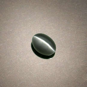 Натуральный зелёный chrysoberyl cat's eye 0,75 карата огранка овал, непрозрачный
