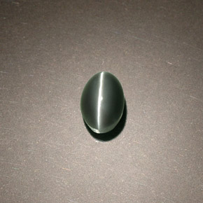Натуральный зелёный chrysoberyl cat's eye 0,75 карата огранка овал, непрозрачный