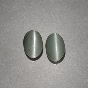  карата, натуральный Кремово-зеленый Хризоберилл Кошачий Глаз, Огранка Овал, Непрозрачный