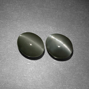 Натуральный зелёный chrysoberyl cat's eye  карата огранка овал, непрозрачный