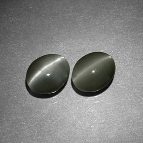 Натуральный зелёный chrysoberyl cat's eye  карата огранка овал, непрозрачный