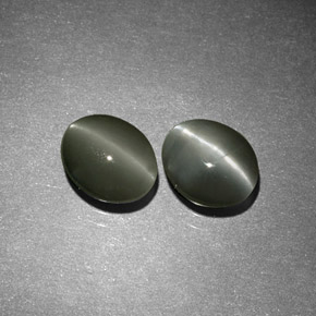 Натуральный зелёный chrysoberyl cat's eye  карата огранка овал, непрозрачный