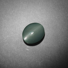 Натуральный зелёный chrysoberyl cat's eye 0,98 карата огранка овал, непрозрачный