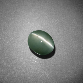 Натуральный зелёный chrysoberyl cat's eye 0,93 карата огранка овал, полупрозрачный