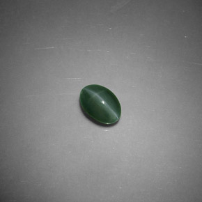 Натуральный зелёный chrysoberyl cat's eye 0,47 карата огранка овал, полупрозрачный