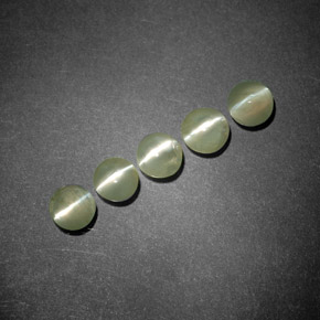  карата, натуральный Золотисто-зеленый Хризоберилл Кошачий Глаз, Прозрачный, Полупрозрачный