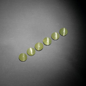  карата, натуральный Желтовато-зеленый Хризоберилл Кошачий Глаз, Прозрачный, Полупрозрачный