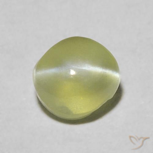 0.54ct Натуральный Желтовато-зеленый Хризоберилл Кошачий Глаз, Овал, Прозрачный