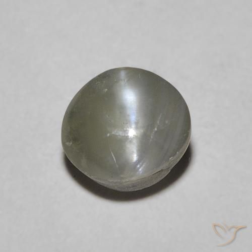 1.21ct Натуральный Средний серый Хризоберилл Кошачий Глаз, Овал, Непрозрачный