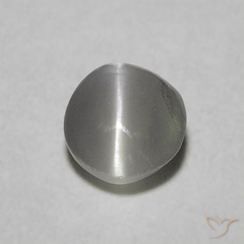0.22ct Натуральный Средний зеленый Хризоберилл Кошачий Глаз, Круглый, Полупрозрачный
