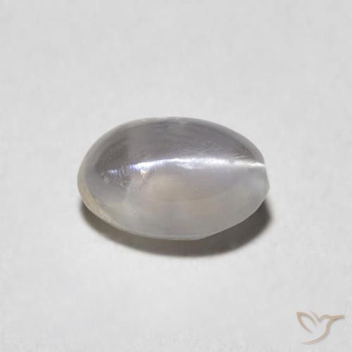 0.89ct Натуральный Warm Grey Хризоберилл Кошачий Глаз, Овал, Полупрозрачный