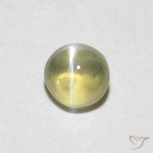 0.28ct Натуральный Палевый Хризоберилл Кошачий Глаз, Овал, Полупрозрачный
