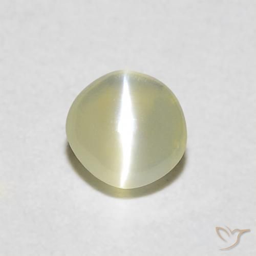 0.29ct Натуральный Светло-желтый Хризоберилл Кошачий Глаз, Круглый, Полупрозрачный