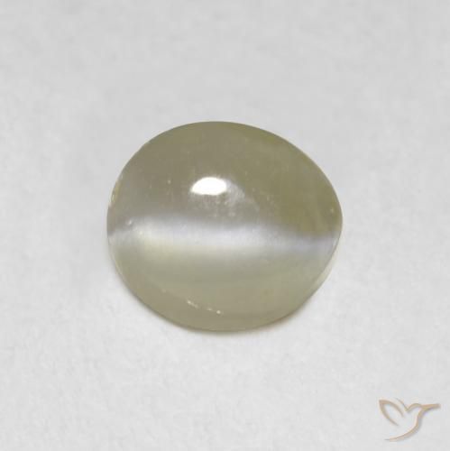 0.70ct Натуральный Светло-желтый Хризоберилл Кошачий Глаз, Овал, Полупрозрачный
