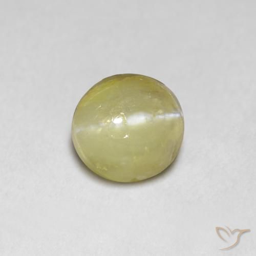 1.18ct Натуральный Банановый желтый Хризоберилл Кошачий Глаз, Овал, Полупрозрачный