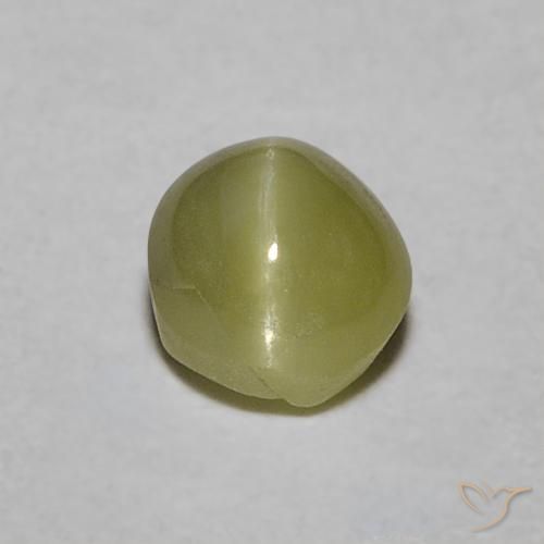 0.52ct Натуральный Желтовато-зеленый Хризоберилл Кошачий Глаз, Овал, Полупрозрачный