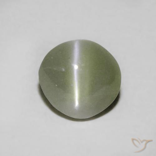 0.55ct Натуральный Серовато-зеленый Хризоберилл Кошачий Глаз, Овал, Полупрозрачный
